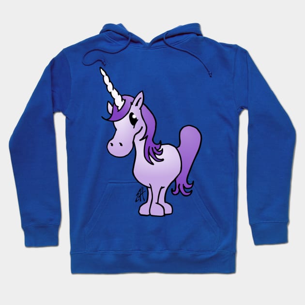 Purple unicorn Hoodie by Cardvibes